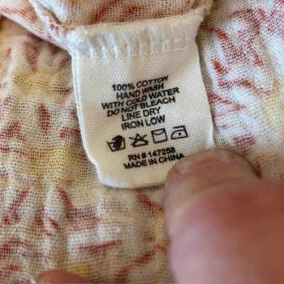 NWT Simply Southern Sunflower Print Long Sleeve Button Front Peplum Crop Top LG - Picture 9 of 11